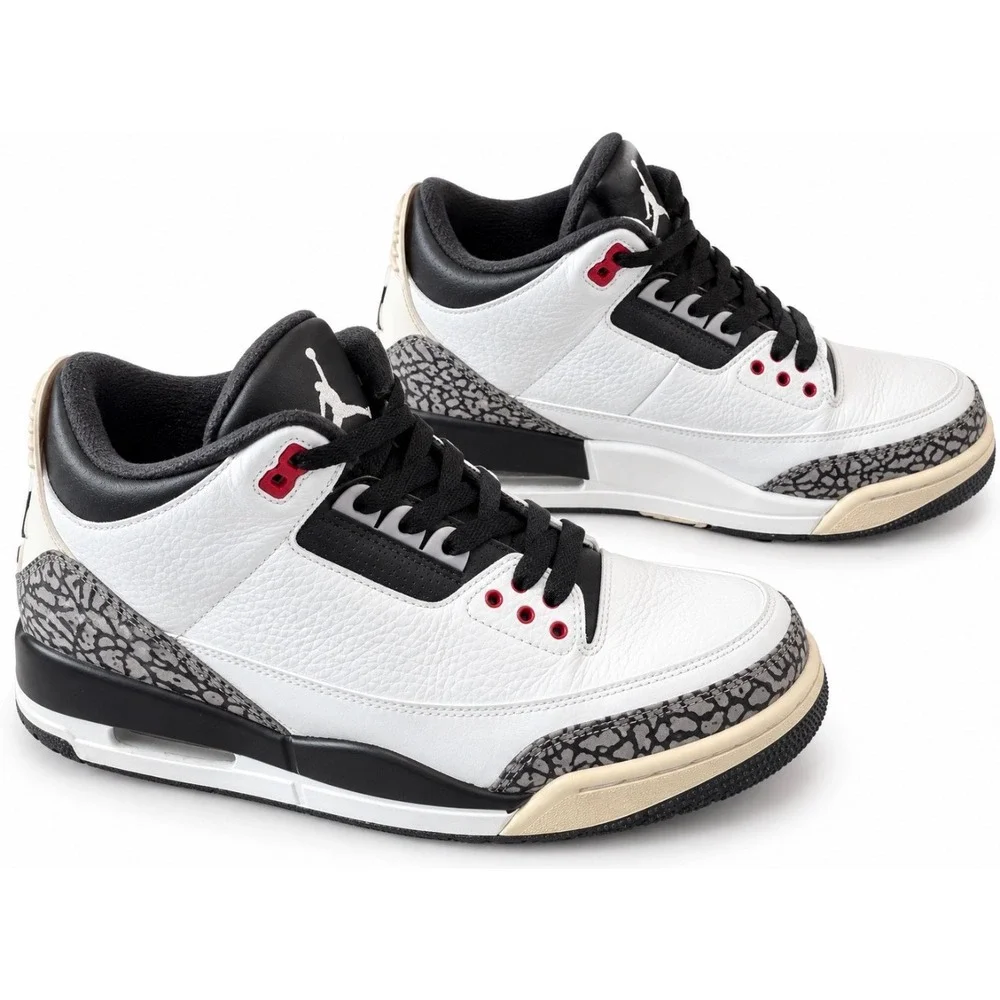 Air Jordan 3 Retro Infrared 23 White Black Cement 136064-123 Mens Size 9.5